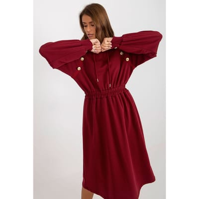 Urban Cozy Sweat Dress - Red / One Size