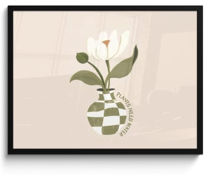 Poster in lijst - Fotolijst 70x50 cm - Posters - Bloem - Wit - Vaas - Quote - Posterlijst zwart - Decoratie - Wanddecoratie woonkamer - Muurdecoratie slaapkamer