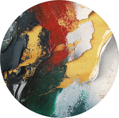 Badmat rond 70x70 cm - Antislip - Modern - Kerst - Abstract - Goud - Badmatten voor badkamer - Badkamermat - Douchemat - Ronde badkamer mat
