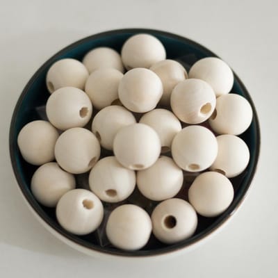 Houten kralen, 14 mm, natuurlijke houten kralen om te rijgen, natuurlijke losse spacer-kralen voor knutselwerk, decoratieve accessoires, voor doe-het-zelf sieradenarmbanden (14
