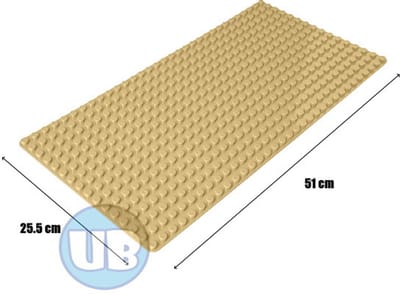 Uniblocks | Bouwplaat zand – 51 x 25,5 cm | bouwplaten geschikt voor Duplo | grondplaten 32x16 noppen | stad | Combineer met DUPLO bouwstenen | bouwblokken