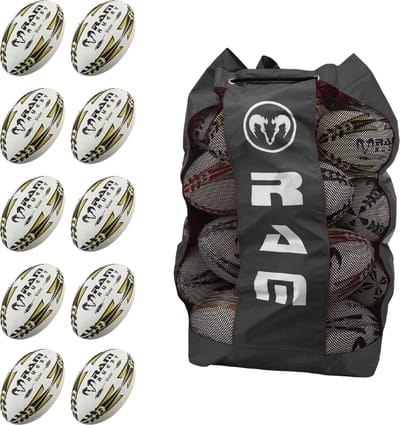 Victor Elite 10x - Maat 4 - Wedstrijdbal bundel met draagtas - Evolution Rubber-Technology - Nr. 1 Rugby Merk in Europa