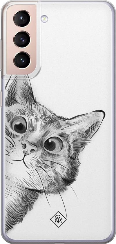 Casimoda® hoesje - Geschikt voor Samsung S21 Plus - Peekaboo - Backcover - Siliconen/TPU - Zwart