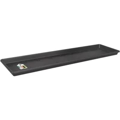 Elho Green Basics Balkonbak Schotel 50 - Schotel voor Balkon Buiten - Ø 47.3 x H 2.5 cm - Living black