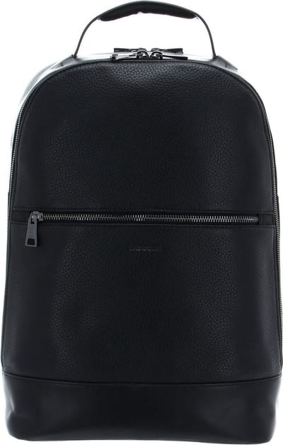 SADDLER Leren Vrije tijd rugzak Rugzak met laptopvak Prometheus Backpack Black Zwart