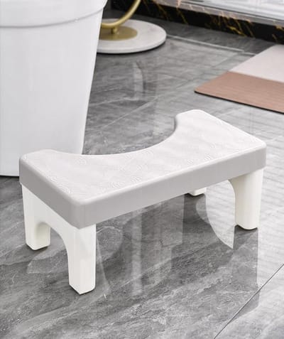 Poep Krukje - Toilet Hulpmiddel - Comfortabel Zitten - Dubbel Stabiel Ontwerp - 7 Inch Hoogte - Grijs