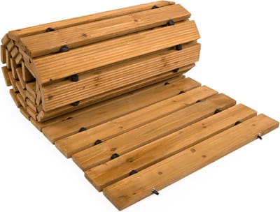 Houten Tuinpad - Loopbrug Buiten - Modder Oversteken - Weerbestendig Hardhout - 244 cm Lengte - Natuurlijk Hout