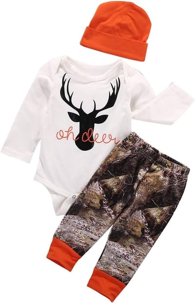 Schattige Baby Jongen Romper en Broek Set met Hoed 3 Delig Katoen Voor Pasgeborenen