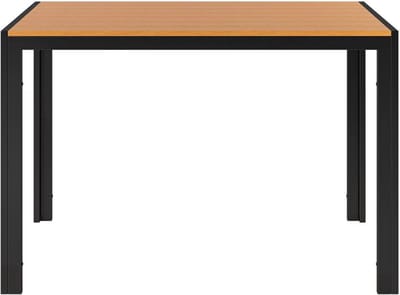 Tuintafel Zyrell - Buitentafel - Eettafel buiten - Outdoor - Voor Tuin & Terras - Rechthoekige Aluminium Tafel met Metalen Lattenbodem -110x70x73 cm - Hout