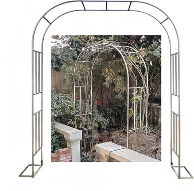 Garden Patio Outdoor Large Metal Rose Arch, Stainless Steel Garden Arch Wedding Arch, 120~360cm Wide Heavy Arbor Trellis For Walkway Lawn(360 * 240cm/11.8 * 7.8ft)