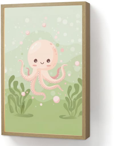 Wandlamp 40x60 cm - Oplaadbaar - Octopus - Zeedieren - Groen - Onderwater - Wandlampen binnen woonkamer - Slaapkamer lamp - Decoratieve nachtlamp - Vloerlamp draadloos