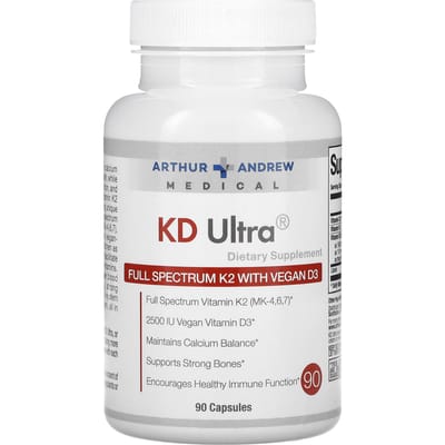 Arthur Andrew Medical - KD Ultra - 90 caps. (Vit K & D) - Hoog gedoseerde capsules met natuurlijke Vitamine K en D