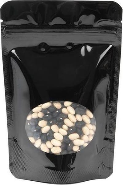 Stazakken Zwart met ovaal Venster 10x6x15cm | 57 gram (100 stuks)