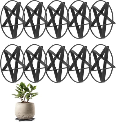Plantenstandaard Set - Potvoet Verhogers - Beschermt Planten - Goede Drainage - 19.5 cm Rond - Zwart