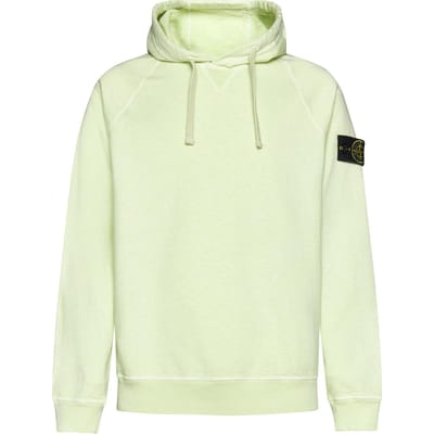 Stone Island Effen Kleur Logo Badge Lange Mouwen Hoodie Mannen hoodies Lichtgroen 781562160-V0152 S beige