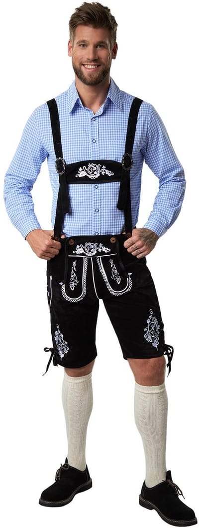 dressforfun - Lederhose Frankenwald S - verkleedkleding kostuum halloween verkleden feestkleding carnavalskleding carnaval feestkledij partykleding - 302830