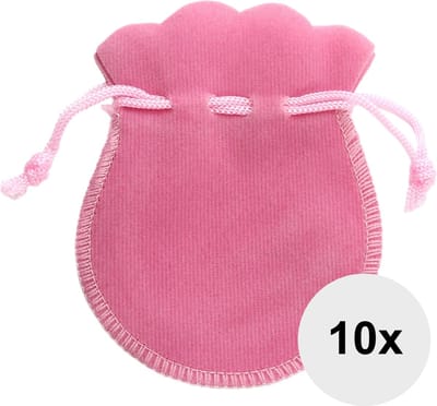 Fako Bijoux - Fluweel Cadeau Zakjes Mini - Velours - 6.5x7.5cm - Roze - 10 Stuks