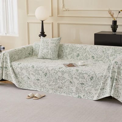 Noordse Minimalistische Bankhoes Stof, Universele Anti-kattenkrab Bankhoes Stof voor Alle Seizoenen, High-end Crème Stijl Volledige Hoes Stof 180*130cm
