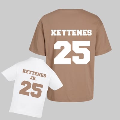 Matching shirts vader, zoon of dochter - met achternaam en geboortejaar-Vaderdag cadeau-Cadeau voor Papa-Heren Maat L-Kind Maat 92