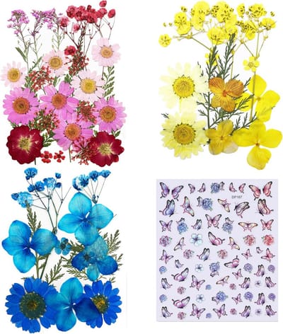 Set Gedroogde Bloemen en Vlinders voor Ambachten en Hars Giethars Sieraden