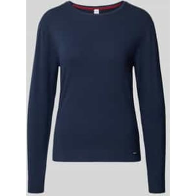 Shirt met lange mouwen en geribde ronde hals