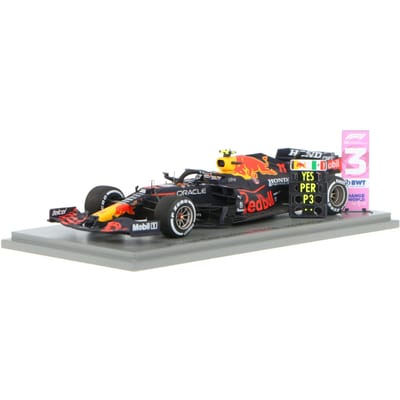Spark Red Bull Racing Honda RB16B 2021 F1 Mexicaanse GP 3e plaats Perez bord inbegrepen 1/43 #11 S. Nee.3 black