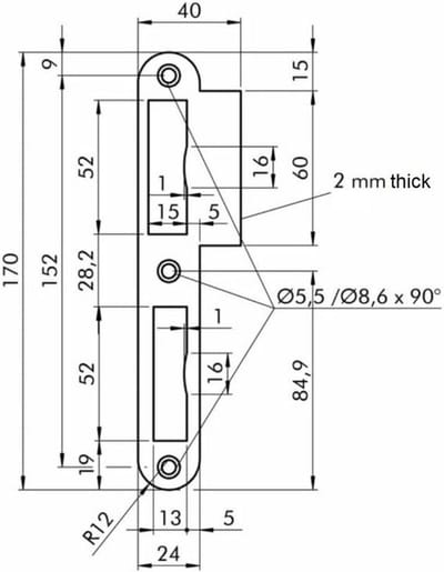 Set van 1 RVS Grondpennen voor Buitenplaatsing 170mm