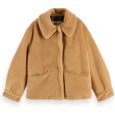 Scotch & Soda Girls Faux Fur Jacket Tannin Taglia: 4 | Giacche Outlet | kids