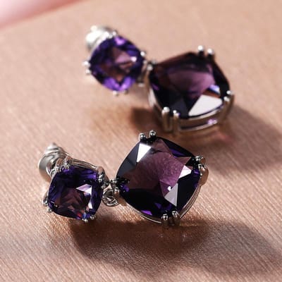 Huitan Unieke Paarse CZ Dangle Oorbellen voor Vrouwen voor Feest Persoonlijkheid Vrouwelijke Accessoires Verjaardag Valentijnsdag Cadeau Trendy Sieraden black