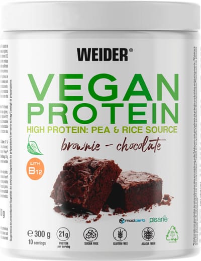 Weider Vegan Protein (300g) Brownie - Chocolate - Eiwitten - Veganistisch eiwit