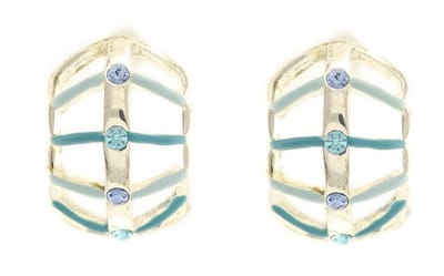 Behave - Oorbellen knopjes - Zilverkleur blauw accent - Tijdloze chic