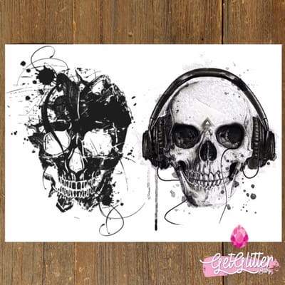 GetGlitterBaby® - Tijdelijke Tattoos / Tijdelijke Henna Festival Plak Tattoes / Nep Tatoeage voor Volwassenen / Fake Temporary Tattoo Sticker - Skull / Doodshoofd