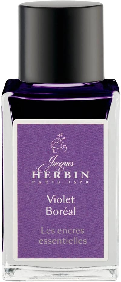 Jacques Herbin Vulpen inkt - Inktfles Essentielles - Violet Boréal - 15 ml - Paars