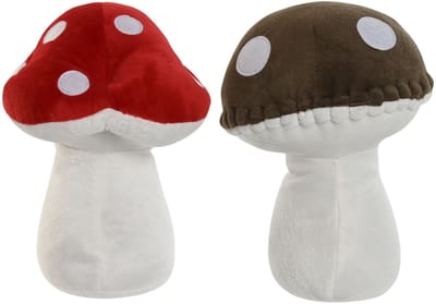 Item Deurstopper paddenstoel - bruin/rood - kinderkamer - 17 x 17 x 23