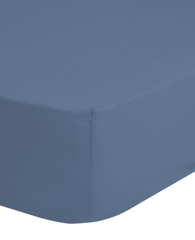 Good Morning hoeslaken effen kleur - Lits jumeaux 200x220 cm - Blauw - 100% Katoen jersey