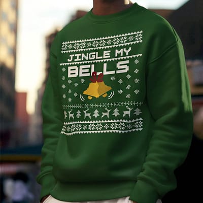 Foute Kerst Trui Groen Jingle My Bells XS