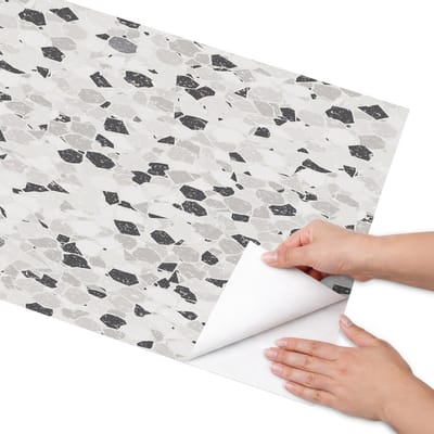 Coloray Meubel Wrap Folie - Grijs Meubelfolie - 50x100 cm - Meubel Wrap Folie Mozaïek van abstractie - Plakfolie Meubels - Abstract Meubelfolie - Decoratiefolie Zelfklevend - Slaapkamer decoratie - Achtergronden en patronen