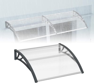 Voordeur Overkapping - Deur Luifel - Regen Bescherming - Polycarbonaat Plaat - 100x120cm - Transparant