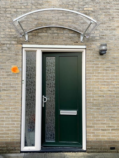 Deurluifel Breda 150 x 90 x 32 cm aluminium rvs optiek - helder polycarbonaat 3 mm