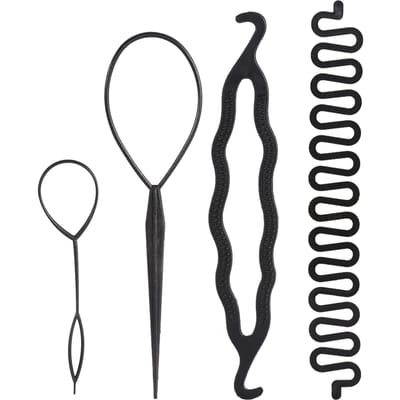Nieuwe Dames Mode Haar Styling Clip Kapsel Maker Vlecht Tool DIY Accessoires(9 STuks) black