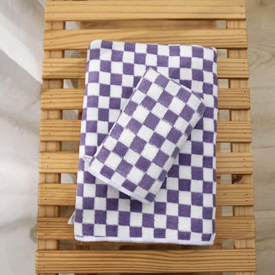 Schaakbord Plaid Badhanddoek voor Dames Volwassenen Gezichtswasdoek Koraalfluweel Vochtregulerend Wind- en Waterdicht Verdikte Badhanddoek 70*140cm
