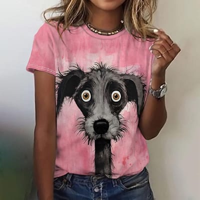 T-shirts graphiques imprimés 3D animaux amusants pour femmes, haut décontracté à manches courtes pour femmes, mode Kawaii, vêtements pour femmes surdimensionnés 6XL