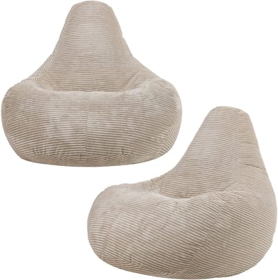 icon - Dalton Kinderzitzak Stoel - Set van 2 - Ribfluweel - Beige