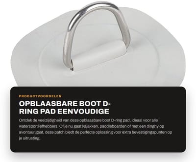Dailygoods- D-Ring Pad - Eenvoudige installatie - PVC/RVS - Opblaasbare Boot - Extra ankerpunten - Duurzaam en milieuvriendelijk - Bootaccessoire