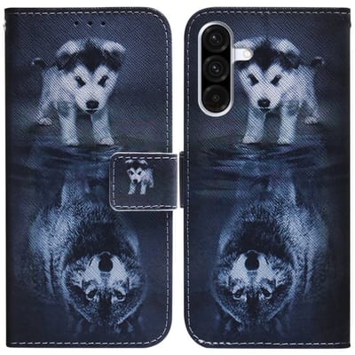 BoekCover Hoes Etui geschikt voor Samsung Galaxy A37 - A36 - A56 - Wolf