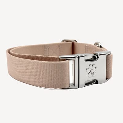 Solid - Zand / Beige - Halsband Hond - M- 36 / 52 cm