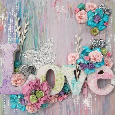 Diamond painting 40x50cm - love - ronde steentjes