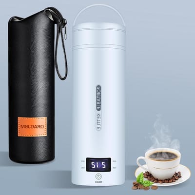 Draagbare Reiswaterkoker - Mini Theepot - Koffie en Thee Zetten - 4 Temperatuurstanden - 450 ml - Blauw