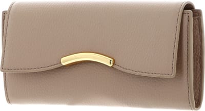 COCCINELLE Leren Portemonnee Wallet Grained Leather Toasted Beige