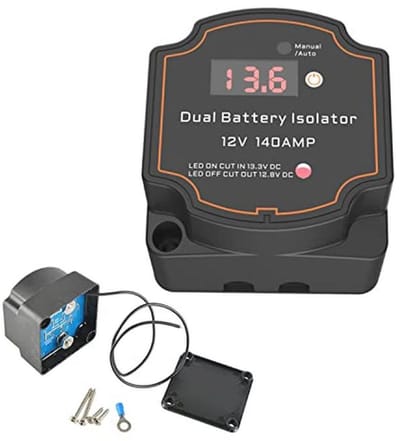 Slimme 12V 140A Accu Isolator met Digitaal Display - Handmatig/Automatisch VSR Relais voor UTV, Boot en Camper